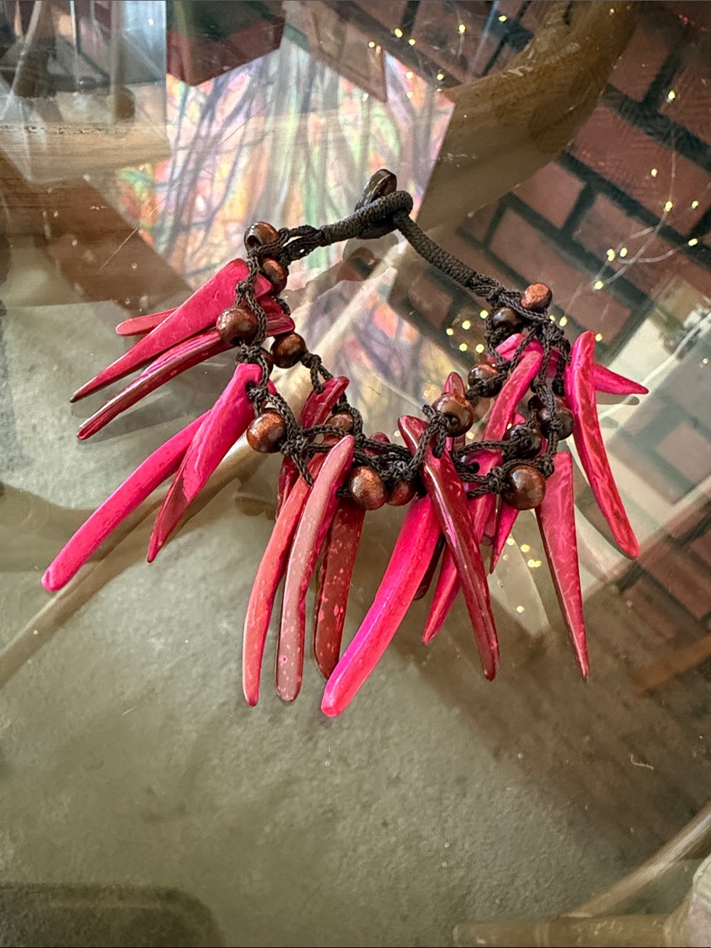 Handmade Pink Spike Statement Bracelet - Women Jewelry